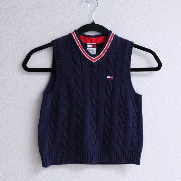 Tommy Hilfiger Other - Kid Toddler 4T Tommy Hilfiger Cable Knit Sweater Vest Classic Logo Navy